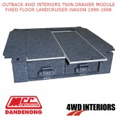 OUTBACK 4WD INTERIORS TWIN DRAWER MODULE FIXED FLOOR LANDCRUISER WAGON 1990-1998